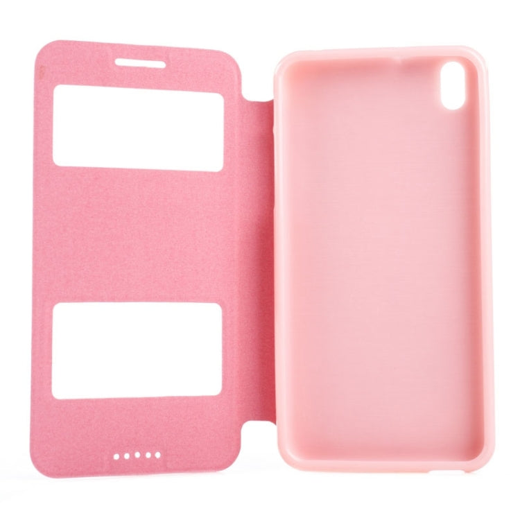 Oracle Texture Horizontal Flip Leather Case with Call Display ID & Holder for HTC Desire 816 / 800