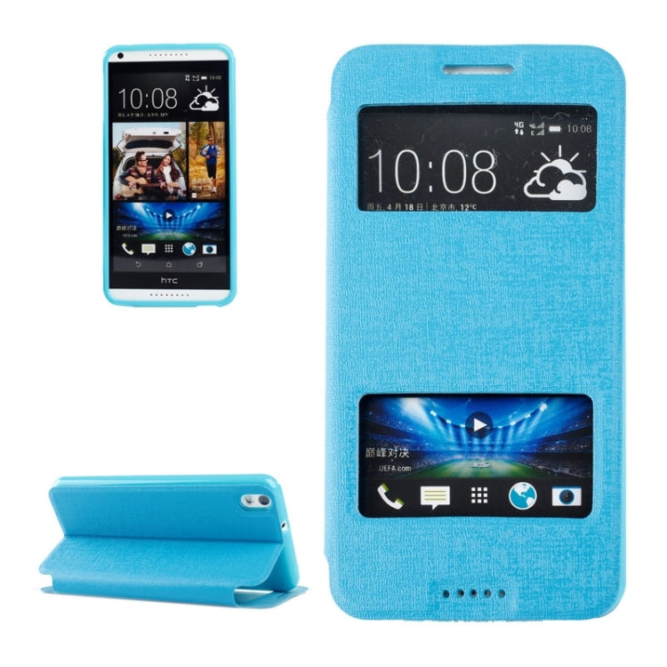 Oracle Texture Horizontal Flip Leather Case with Call Display ID & Holder for HTC Desire 816 / 800