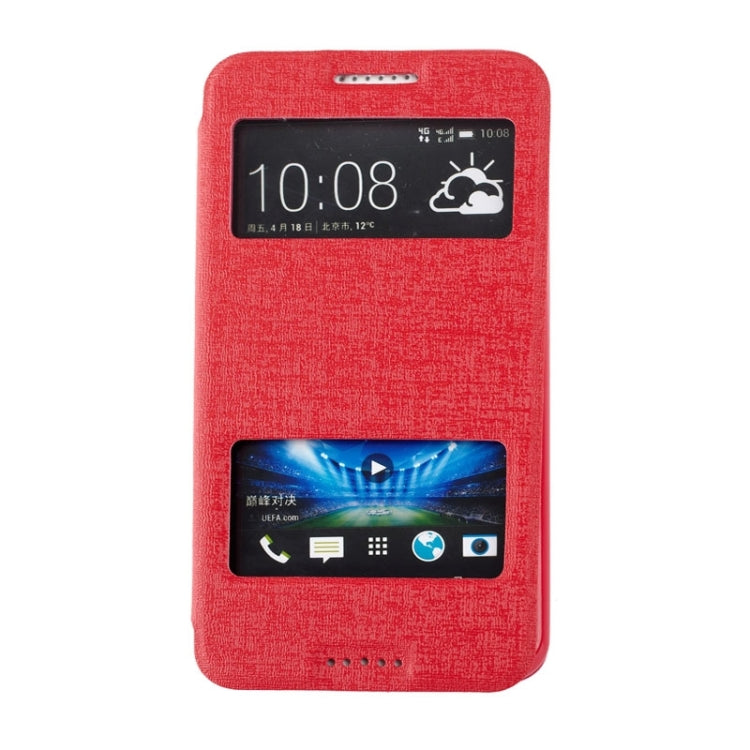 Oracle Texture Horizontal Flip Leather Case with Call Display ID & Holder for HTC Desire 816 / 800