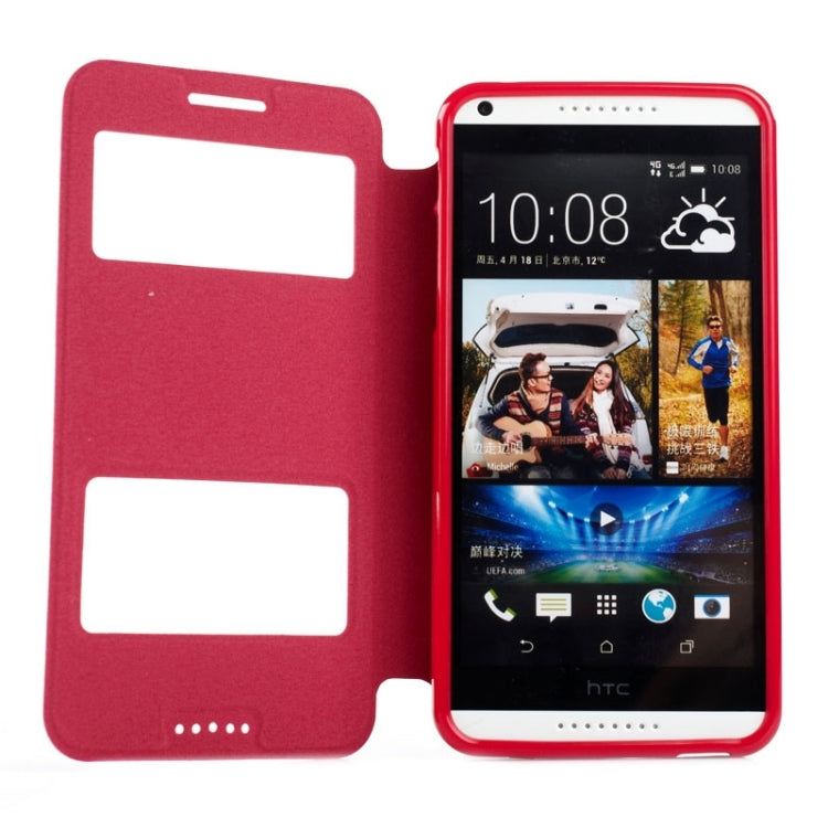 Oracle Texture Horizontal Flip Leather Case with Call Display ID & Holder for HTC Desire 816 / 800