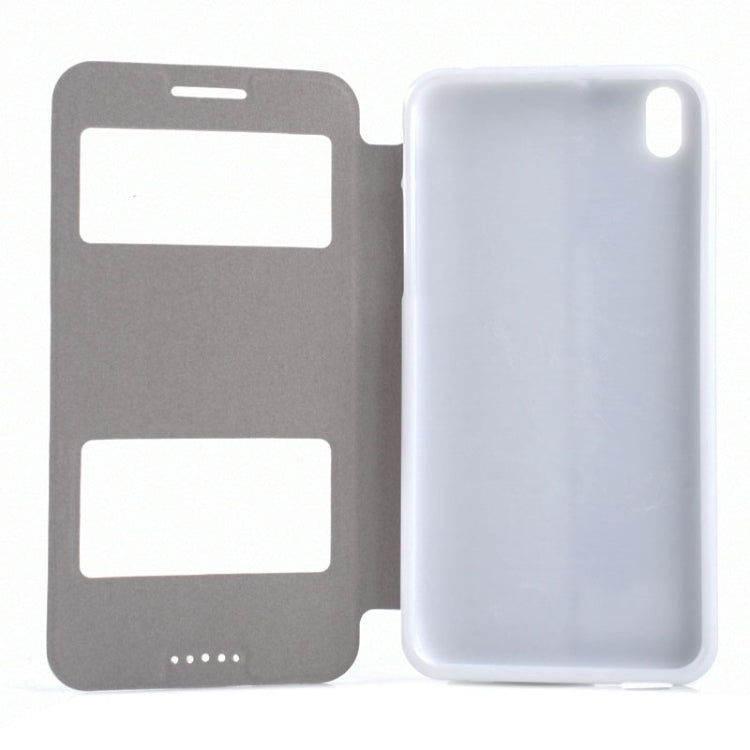 Oracle Texture Horizontal Flip Leather Case with Call Display ID & Holder for HTC Desire 816 / 800