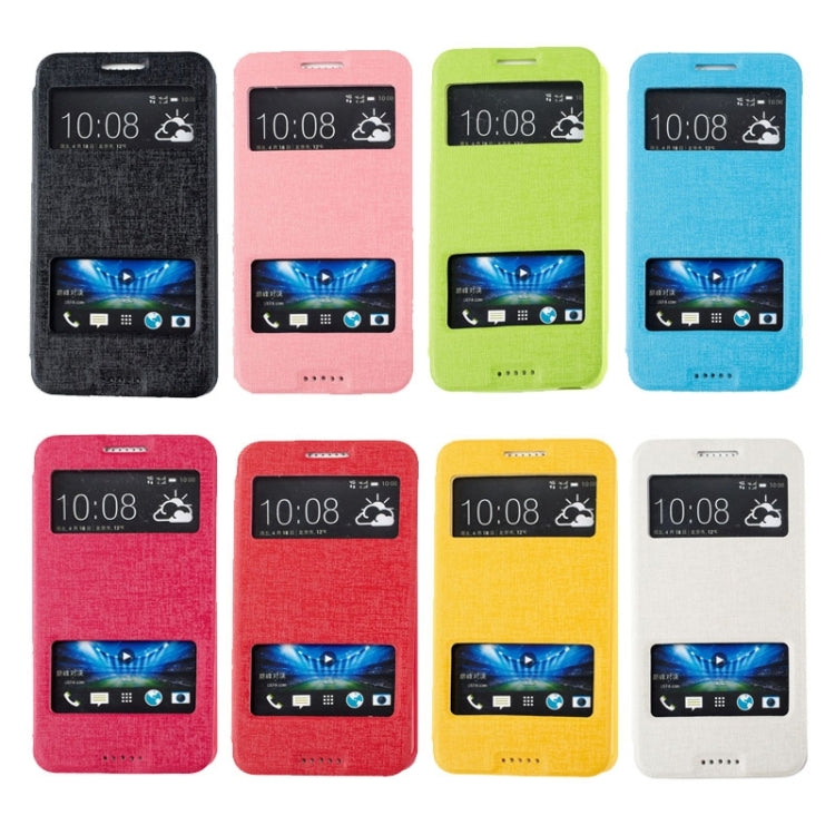Oracle Texture Horizontal Flip Leather Case with Call Display ID & Holder for HTC Desire 816 / 800