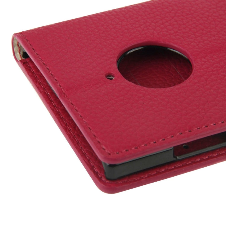 Litchi Texture Leather Case with Holder & Card Slots & Wallet for Nokia Lumia 830(Magenta)