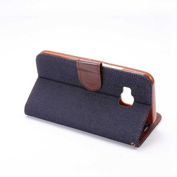 Denim Texture Leather Case with Holder & Card Slots for HTC M9