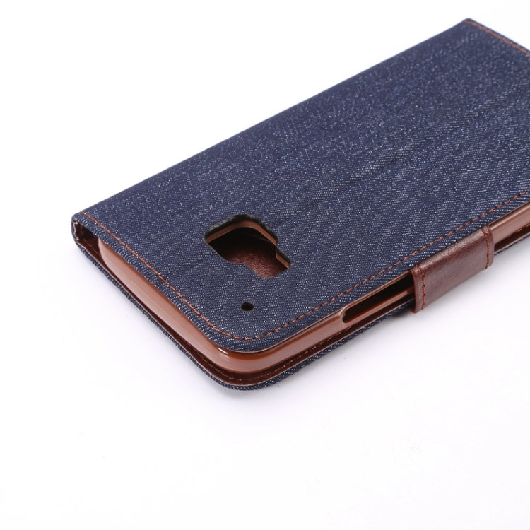Denim Texture Leather Case with Holder & Card Slots for HTC M9