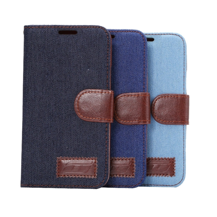 Denim Texture Leather Case with Holder & Card Slots for HTC M9