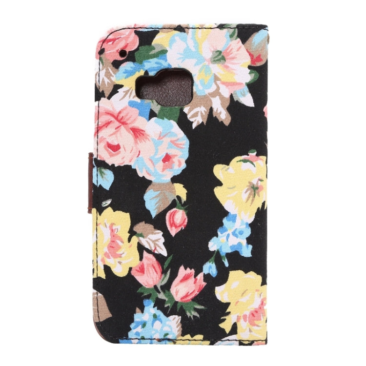 Flower Pattern Cloth Texture Leather Case with Holder & Card Slots for HTC M9