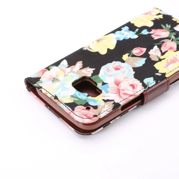 Flower Pattern Cloth Texture Leather Case with Holder & Card Slots for HTC M9