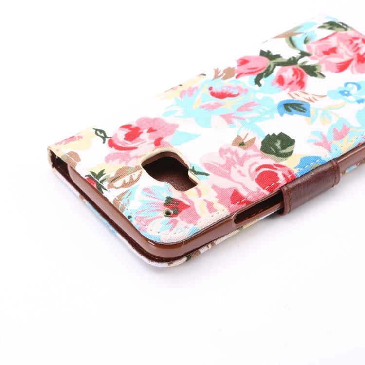 Flower Pattern Cloth Texture Leather Case with Holder & Card Slots for HTC M9