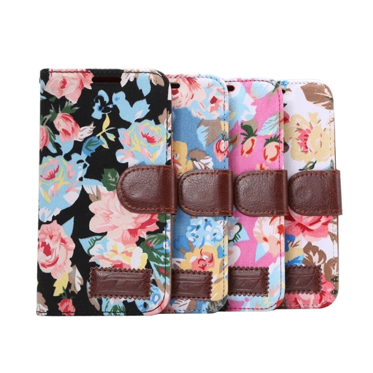 Flower Pattern Cloth Texture Leather Case with Holder & Card Slots for HTC M9