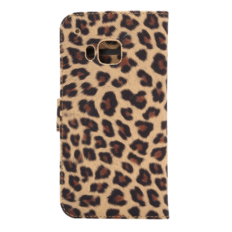 Leopard Texture Leather Case with Holder & Card Slots & Wallet for HTC M9(Yellow)