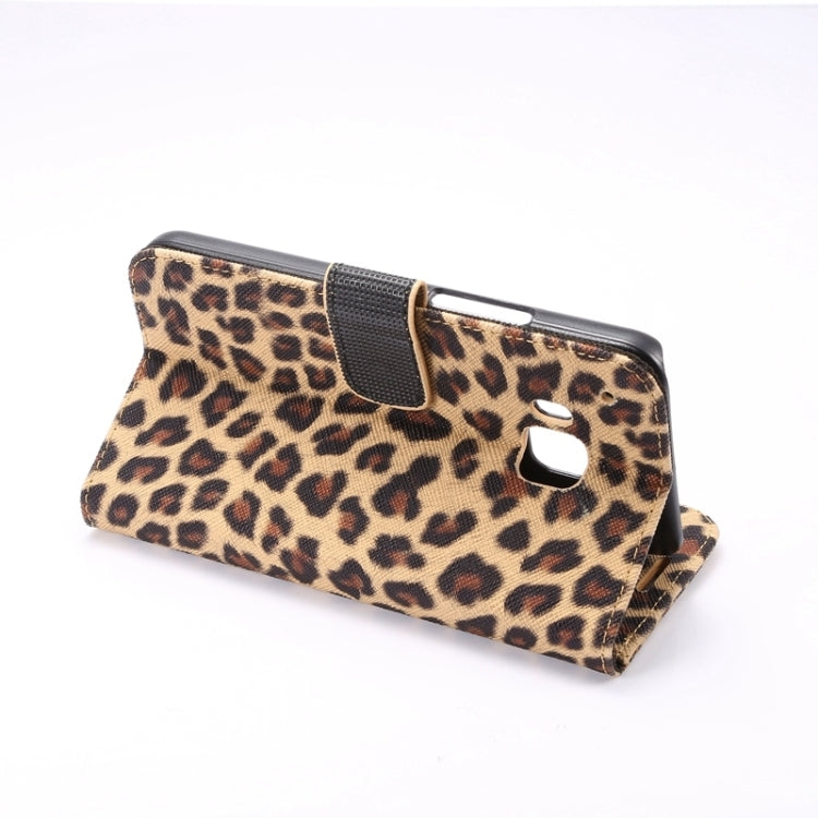 Leopard Texture Leather Case with Holder & Card Slots & Wallet for HTC M9(Yellow)