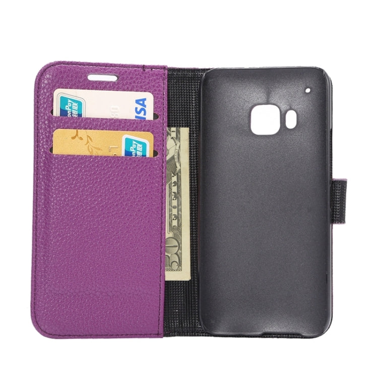 Litchi Texture Leather Case with Holder & Card Slots & Wallet for HTC M9
