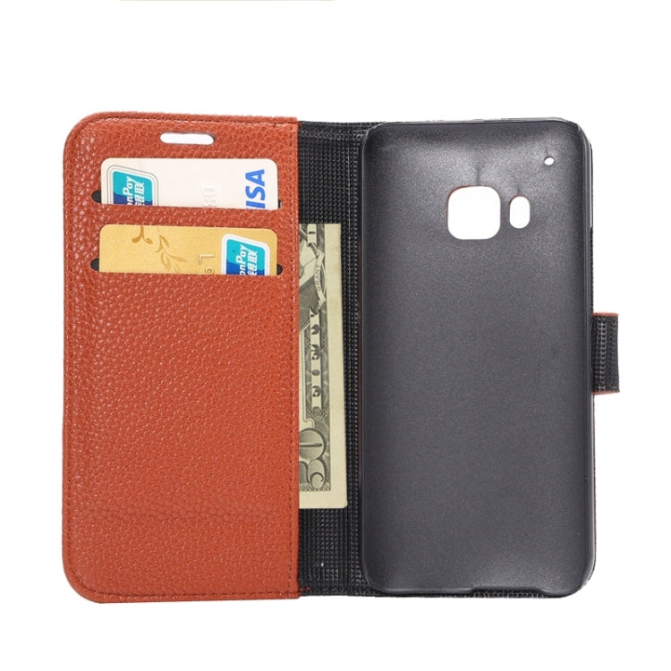 Litchi Texture Leather Case with Holder & Card Slots & Wallet for HTC M9