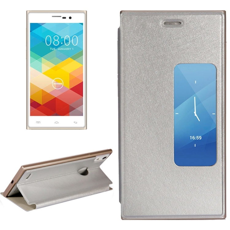 Leather Case with Holder and Caller ID Display for DOOGEE TURBO2 DG900