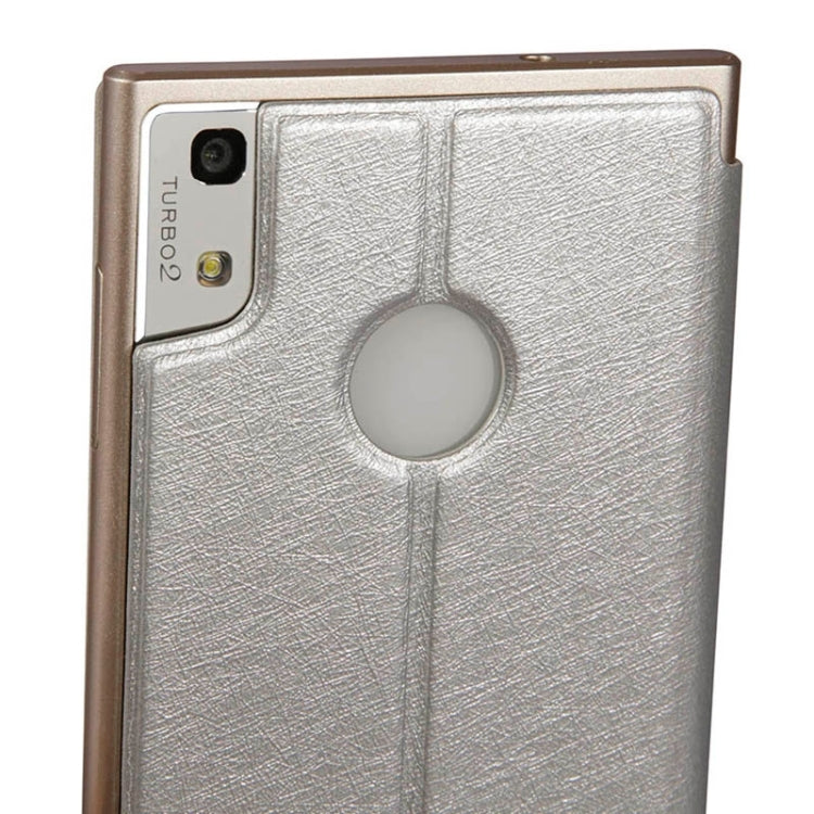 Leather Case with Holder and Caller ID Display for DOOGEE TURBO2 DG900