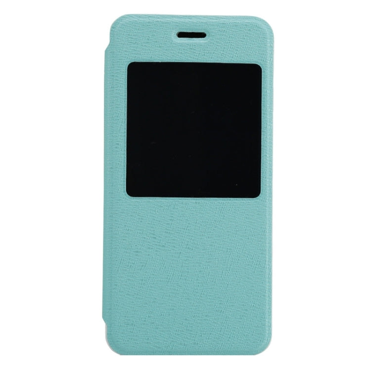 Leather Case with Caller ID Display for DOOGEE Valencia DG800(Blue)