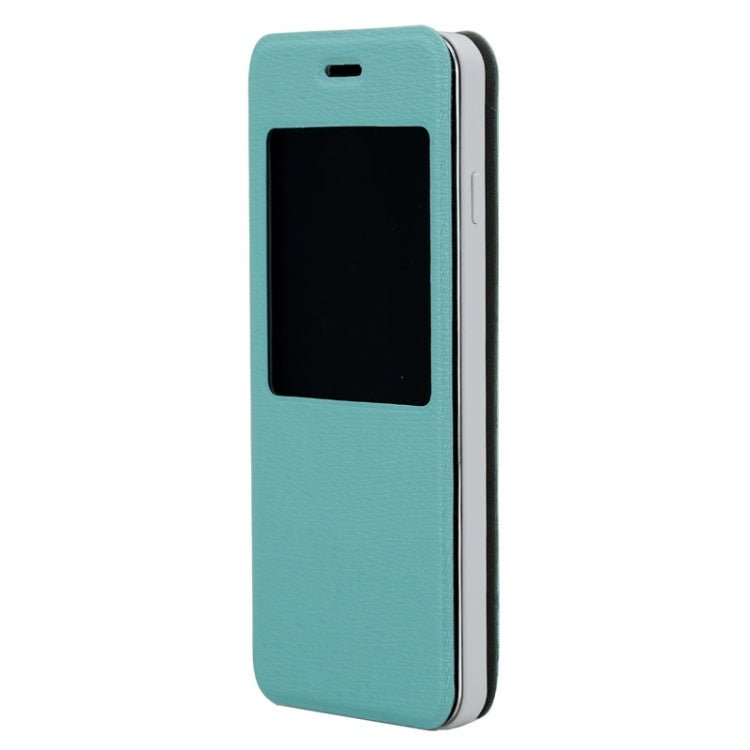 Leather Case with Caller ID Display for DOOGEE Valencia DG800(Blue)