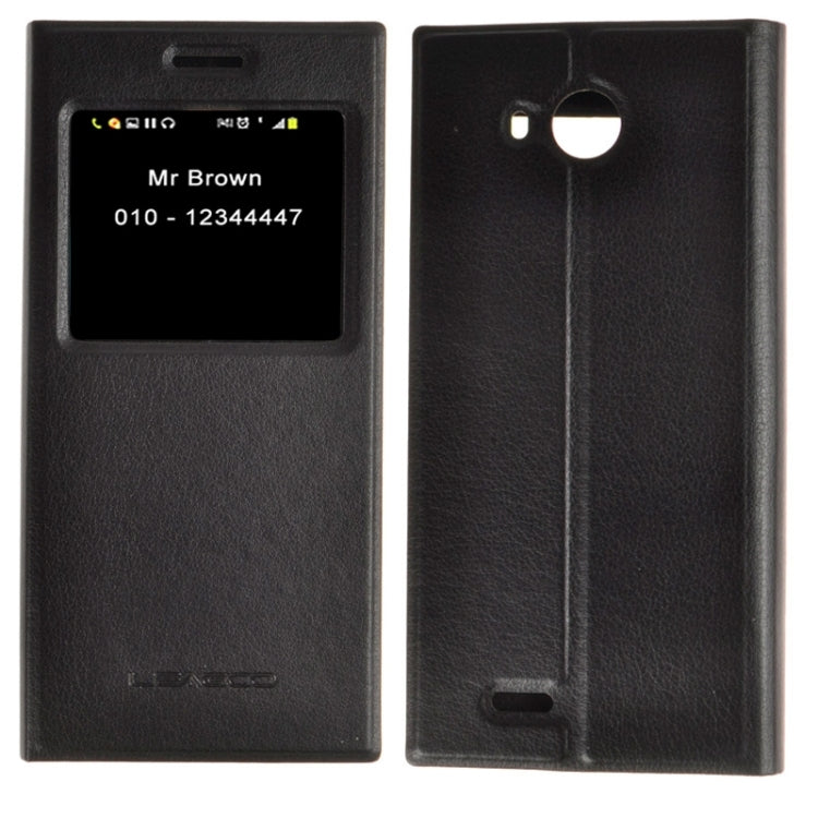 Litchi Texture Leather Case with Caller ID Display for Leagoo Lead 5
