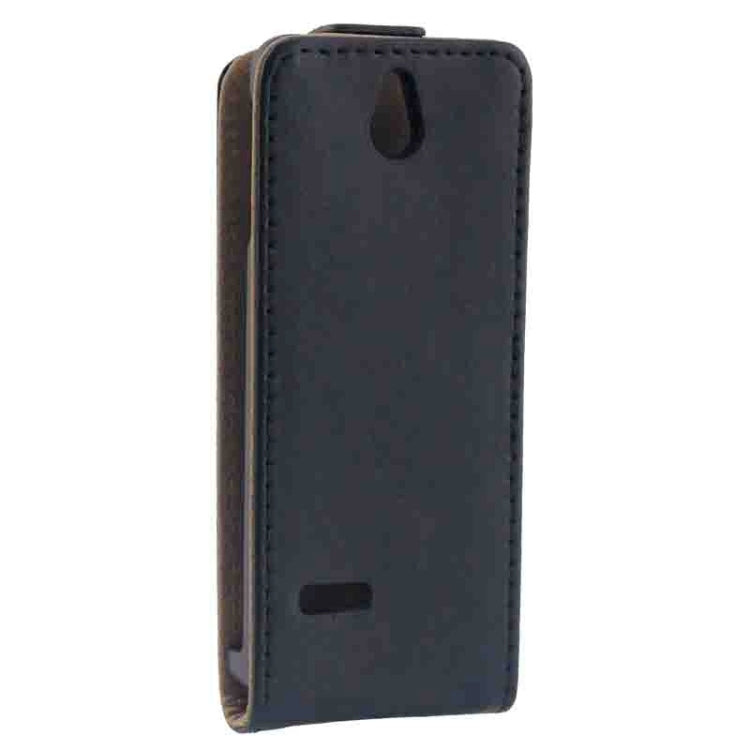 Vertical Flip Magnetic Button Leather Case for Nokia 515 / 515 Dual