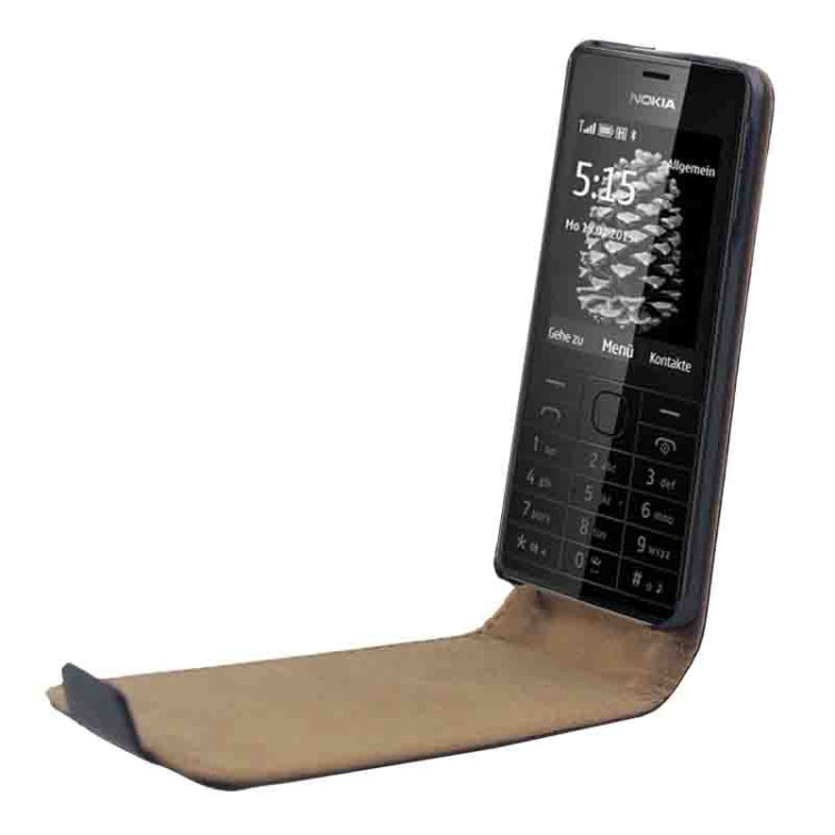 Vertical Flip Magnetic Button Leather Case for Nokia 515 / 515 Dual