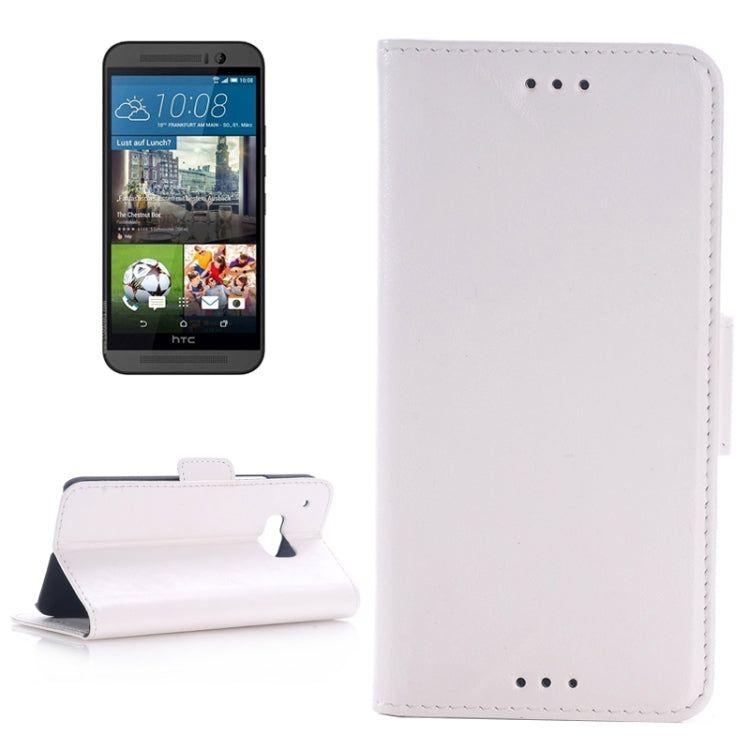 Oil Skin Texture Leather Case with Holder & Card Slots & Wallet for HTC One M9