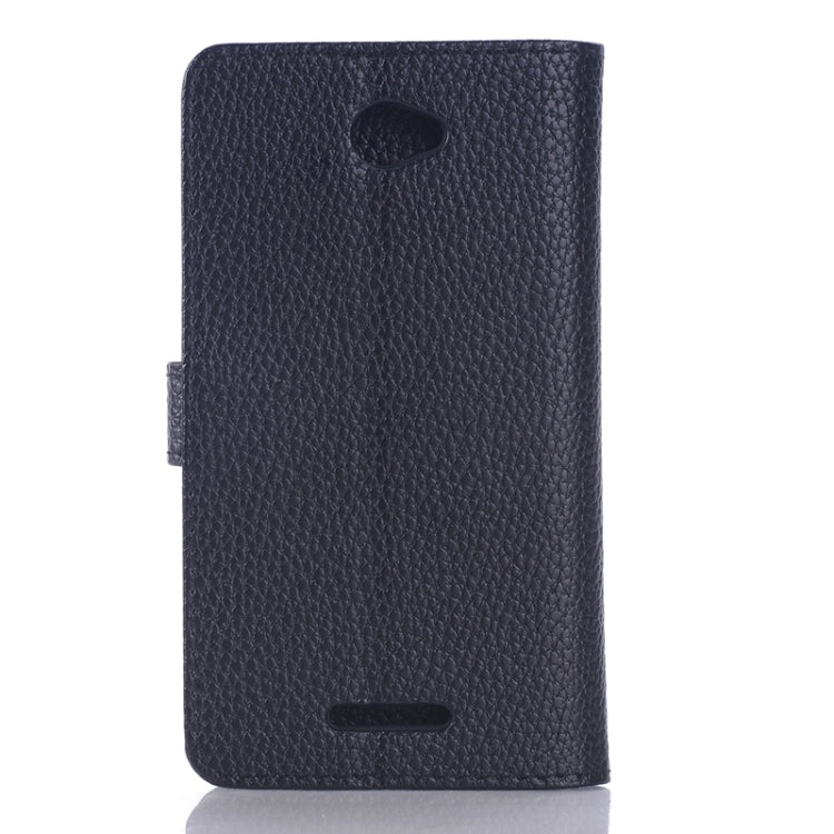 Litchi Texture Leather Case with Holder & Card Slots & Wallet for Sony Xperia E4