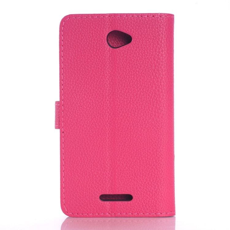 Litchi Texture Leather Case with Holder & Card Slots & Wallet for Sony Xperia E4