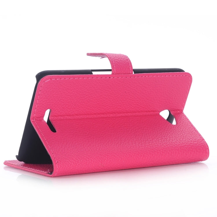 Litchi Texture Leather Case with Holder & Card Slots & Wallet for Sony Xperia E4