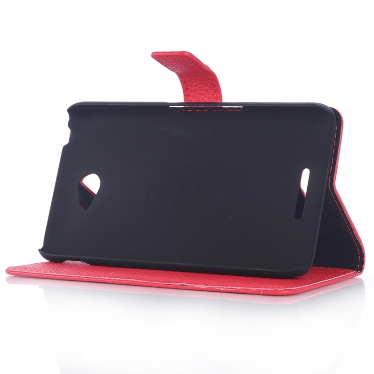 Litchi Texture Leather Case with Holder & Card Slots & Wallet for Sony Xperia E4