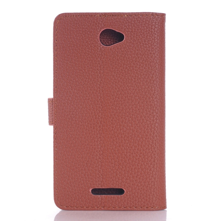 Litchi Texture Leather Case with Holder & Card Slots & Wallet for Sony Xperia E4