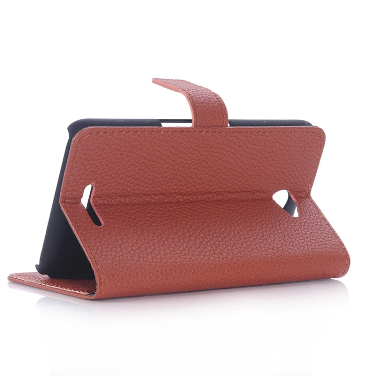 Litchi Texture Leather Case with Holder & Card Slots & Wallet for Sony Xperia E4