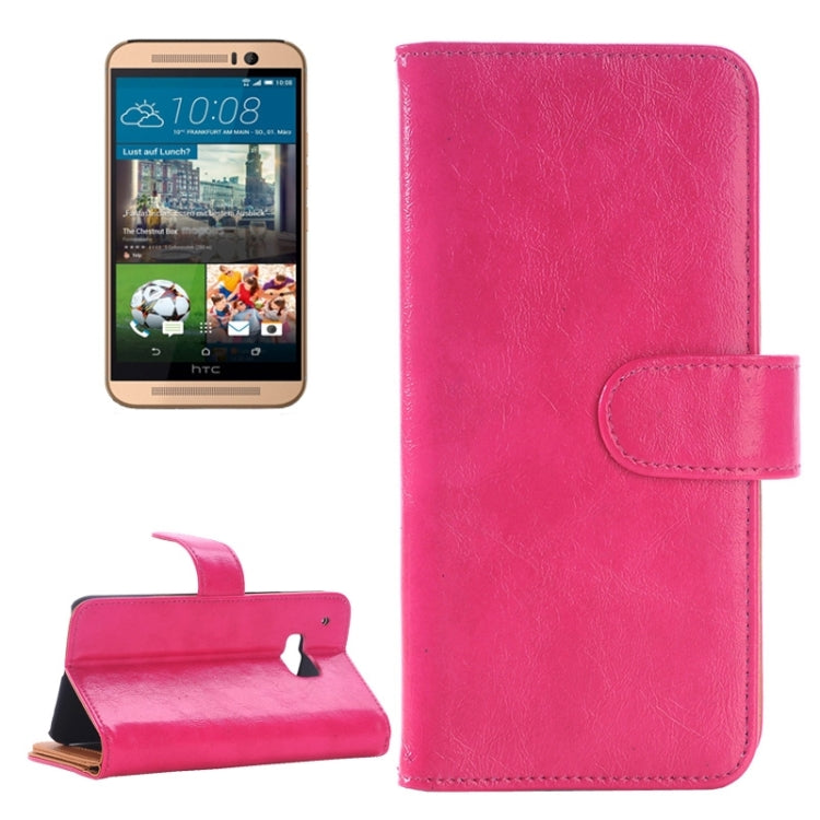 Horizontal Flip Magnetic Buckle Leather Case with Holder & Card Slots & Wallet for HTC One M9