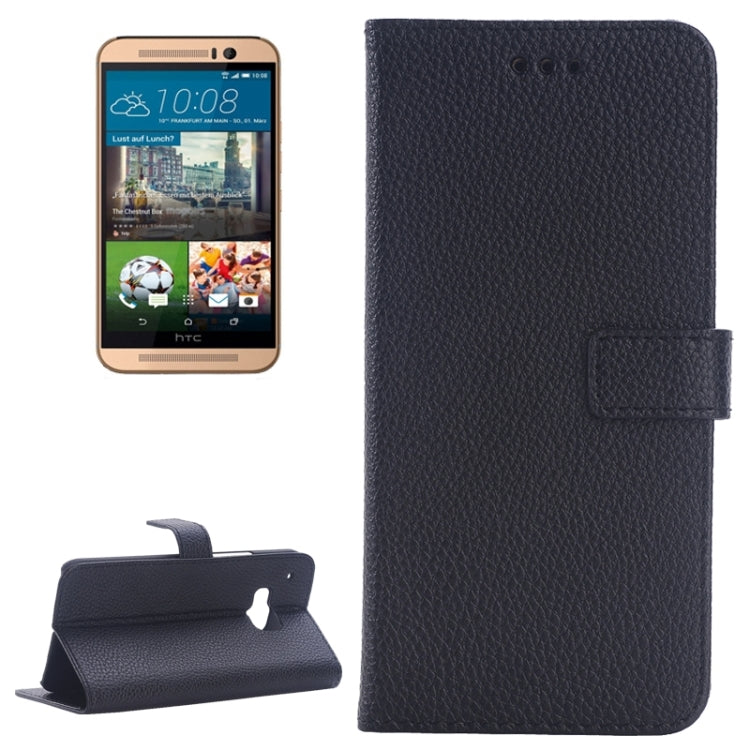 Litchi Texture Horizontal Flip Magnetic Buckle Leather Case with Card Slots & Holder for HTC One M9