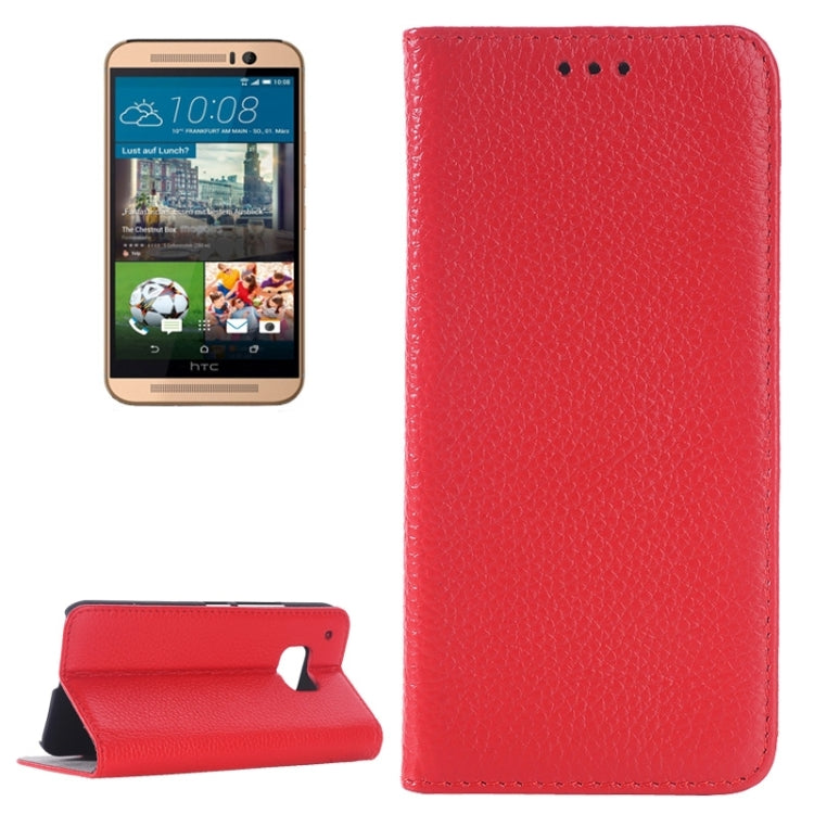 Litchi Texture Horizontal Flip Genuine Leather Case with Card Slot for HTC One M9