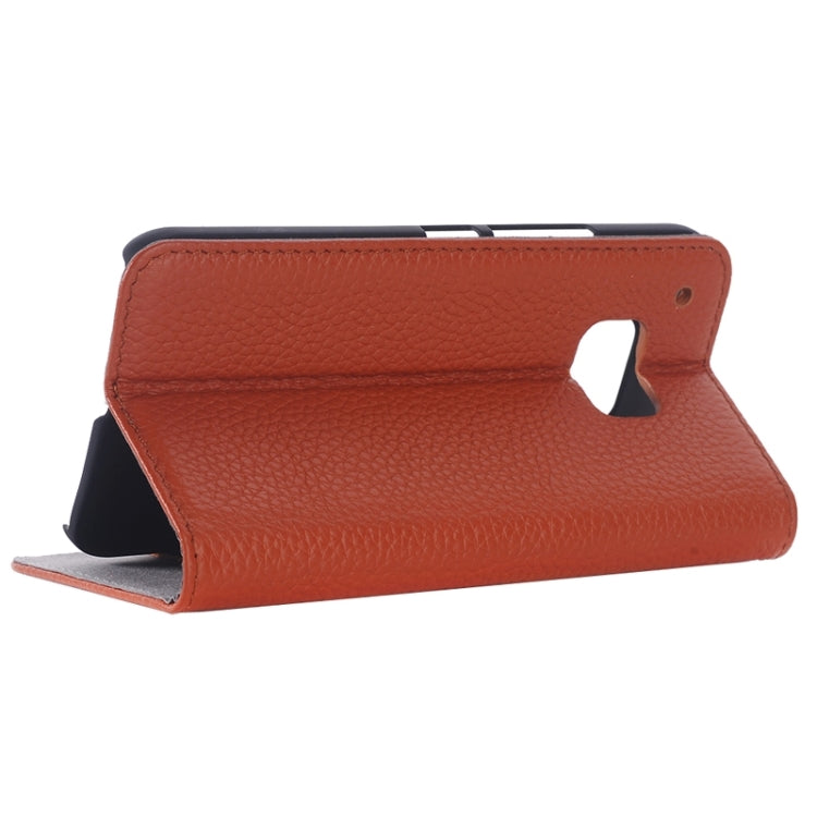 Litchi Texture Horizontal Flip Genuine Leather Case with Card Slot for HTC One M9