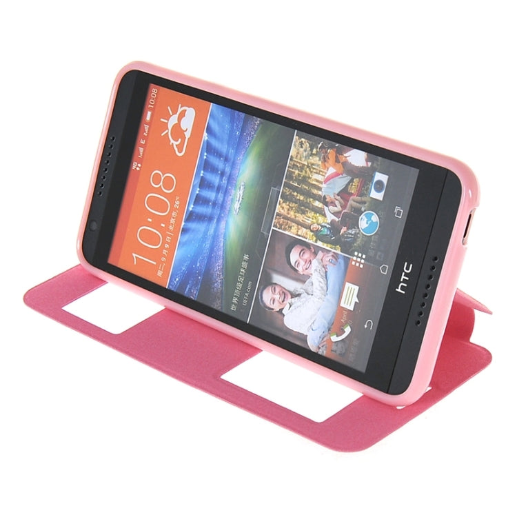Horizontal Flip Leather Case with Call Display ID & Holder for HTC Desire 820 / 820s