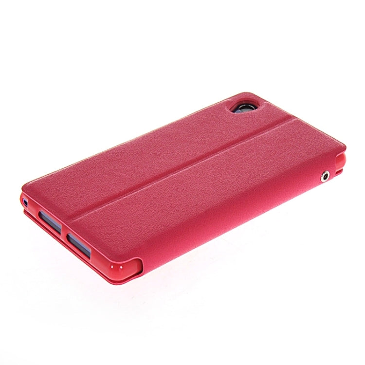 Magnetic Snap Flip Leather Case with Holder & Windows for Sony Xperia Z1 / L39H