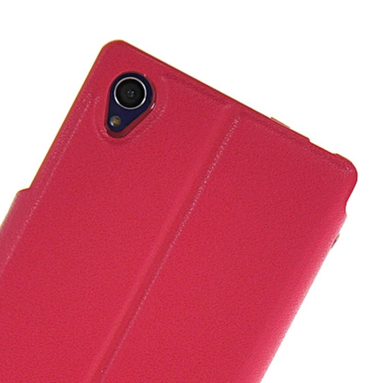 Magnetic Snap Flip Leather Case with Holder & Windows for Sony Xperia Z1 / L39H