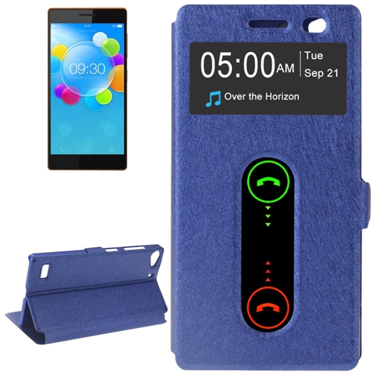 Silk Texture Horizontal Flip Leather Case with Call Display ID & Holder for Lenovo Vibe X2