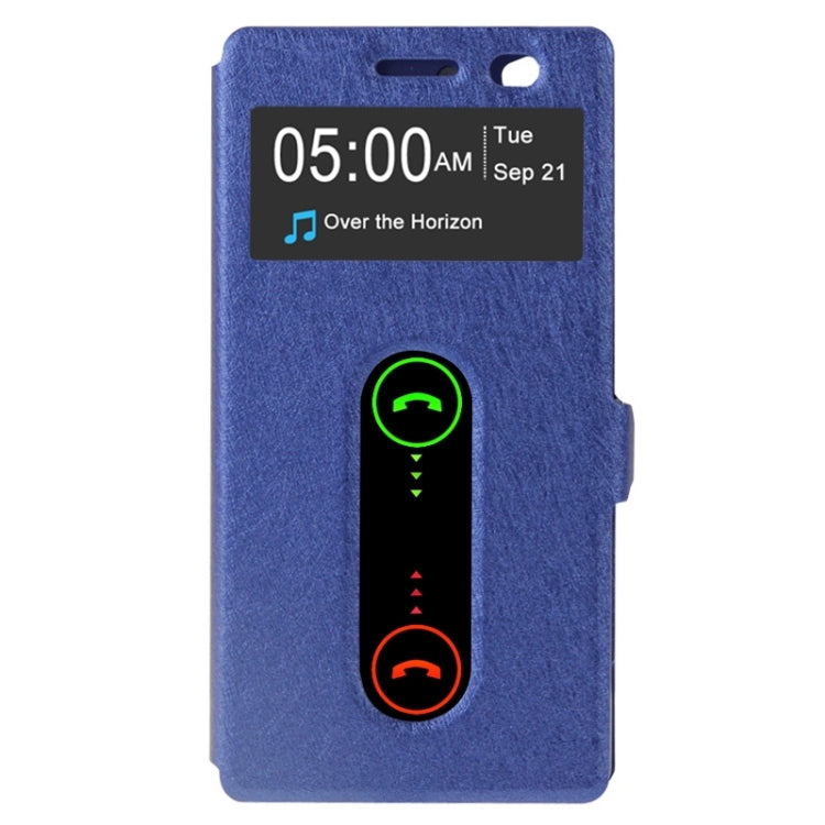 Silk Texture Horizontal Flip Leather Case with Call Display ID & Holder for Lenovo Vibe X2