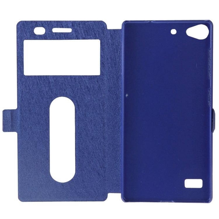 Silk Texture Horizontal Flip Leather Case with Call Display ID & Holder for Lenovo Vibe X2
