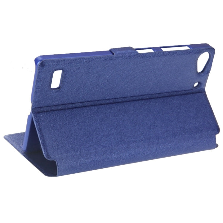 Silk Texture Horizontal Flip Leather Case with Call Display ID & Holder for Lenovo Vibe X2