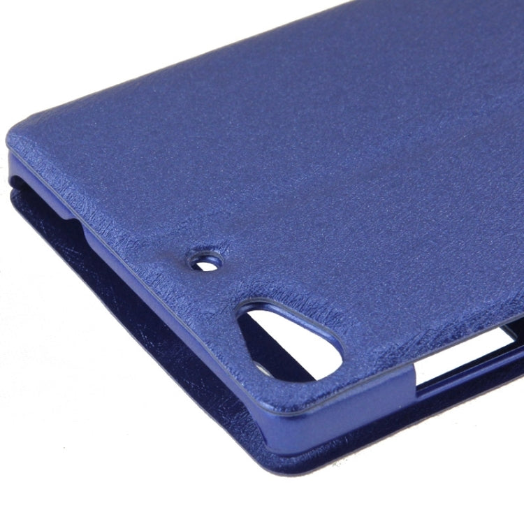 Silk Texture Horizontal Flip Leather Case with Call Display ID & Holder for Lenovo Vibe X2