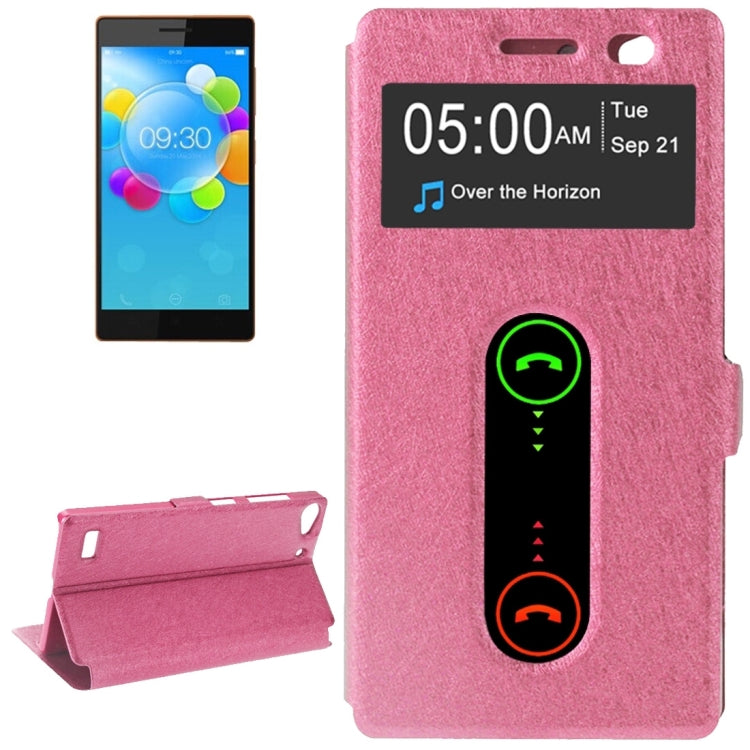 Silk Texture Horizontal Flip Leather Case with Call Display ID & Holder for Lenovo Vibe X2