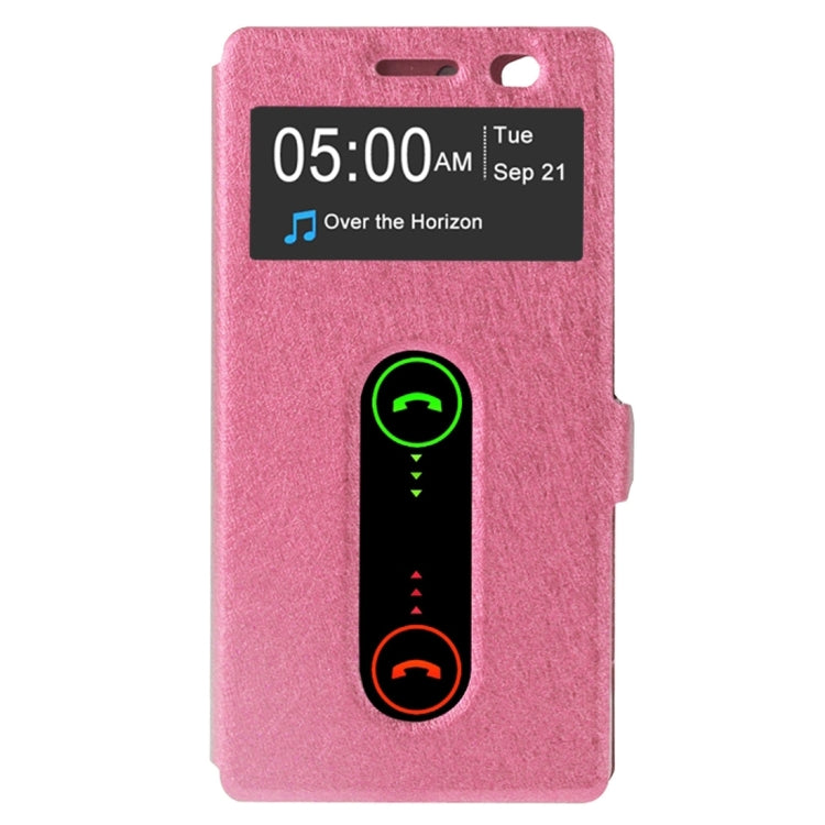 Silk Texture Horizontal Flip Leather Case with Call Display ID & Holder for Lenovo Vibe X2