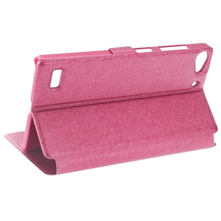 Silk Texture Horizontal Flip Leather Case with Call Display ID & Holder for Lenovo Vibe X2