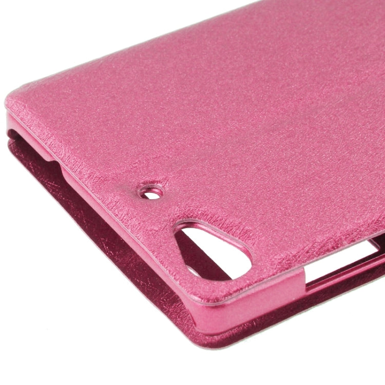 Silk Texture Horizontal Flip Leather Case with Call Display ID & Holder for Lenovo Vibe X2