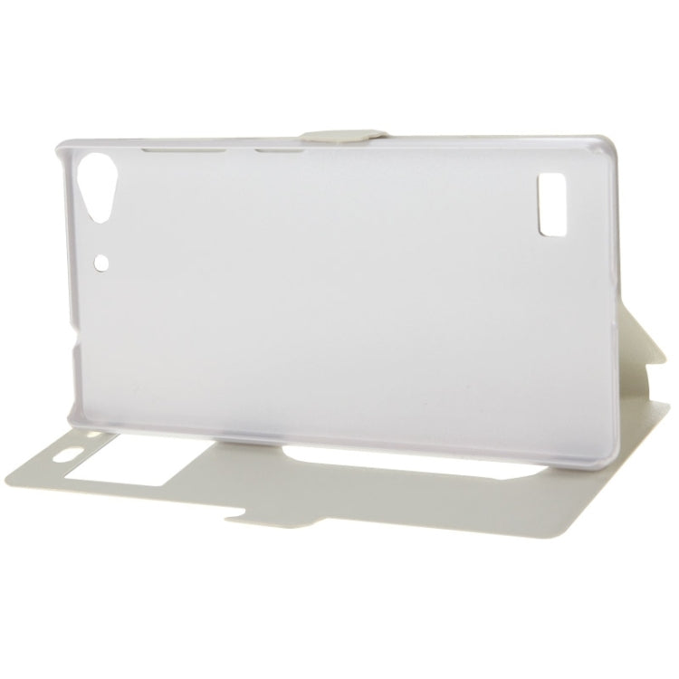 Silk Texture Horizontal Flip Leather Case with Call Display ID & Holder for Lenovo Vibe X2