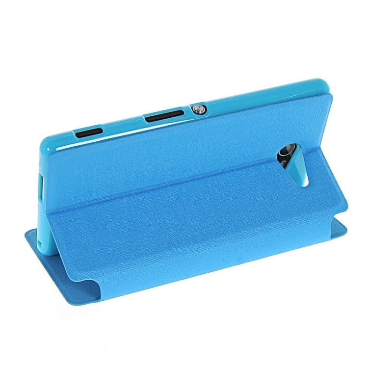 Oracle Texture Flip Leather Case with Holder & Caller ID Window for Sony Xperia M2